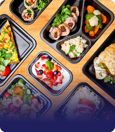 Prepared meal kit containers
