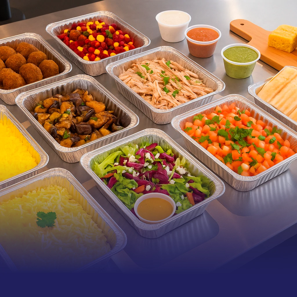 Catering trays ready for delivery